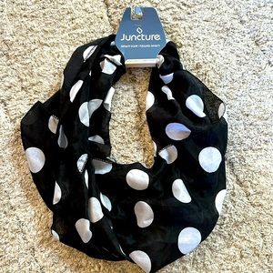 Juncture Black and White Polka Dot Infinity Scarf